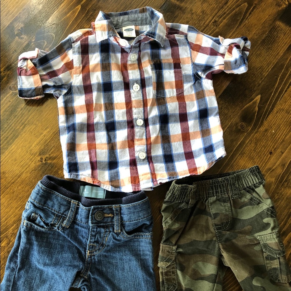 Old Navy Fall Plaid Shirt Sz.3-6 Months